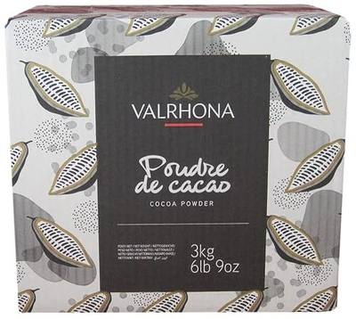 Valrhona Cocoa Powder - 3 kg | #159 20/22% Fat Unsweetened Dutch Cocoa for Brownies, Cakes, Cookies, Frosting/Fillings, Ganache, Beverages, Confections