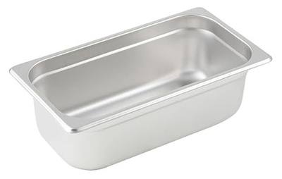 Winco Anti-Jam 1/3 Size Pan, 4-Inch, Stainless Steel
