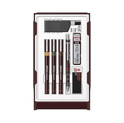rOtring Isograph Technical Drawing Pen College Set, (0.20, 0.30, 0.50 mm), Includes Pens, Pencil, Eraser, and More - Designed for Precision