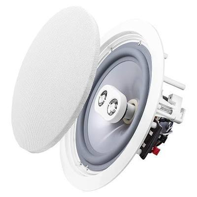 OSD Audio 8 Inch Weather Resistant in Ceiling Single Stereo Speaker, Dual Voice Coil Stereo Ceiling Speaker with Dual Tweeters for Bathroom Patio, ICE800TTWRS