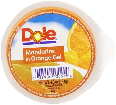 Dole Mandarin in Orange Gel, 4.3-Ounce Cups (Pack of 36)