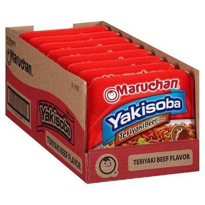 Maruchan Yakisoba, Teriyaki Beef Flavor – Stir-Fried Japanese Instant Ramen Noodles, High Protein Microwavable Meal – 4 Oz. (8 Pack)