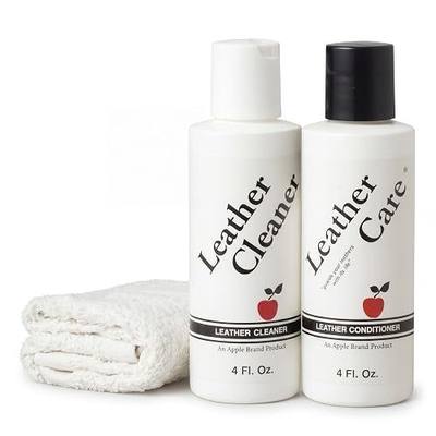 Apple Brand Leather Cleaner & Conditioner Kit, For Bags, Boots, Accessories | Safe on White, Colored & Natural Leather, Made in USA