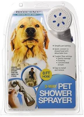 3 Way Pet Shower Sprayer with 8 Foot Hose and Quick Connect to Showerhead