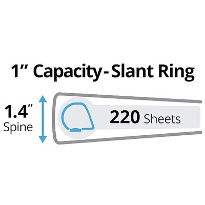 Avery Durable 3 Ring Binder, 1" Slant Rings, 1 Black Binder (27250)