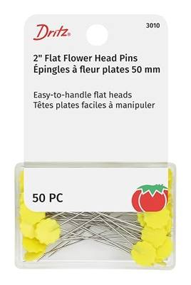 Dritz 3010 Flat Flower Pins, 2-Inch (50-Count) , Yellow