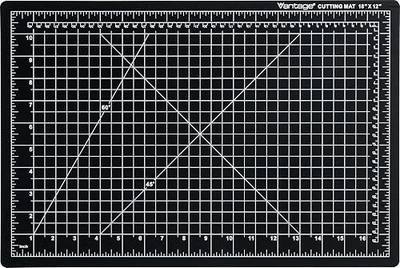 Dahle Vantage 10671 Premium Self-Healing Cutting Mat, 12"x18", 1/2" Grid, 5 Layers for Max Healing, Perfect for Crafts & Sewing, Black