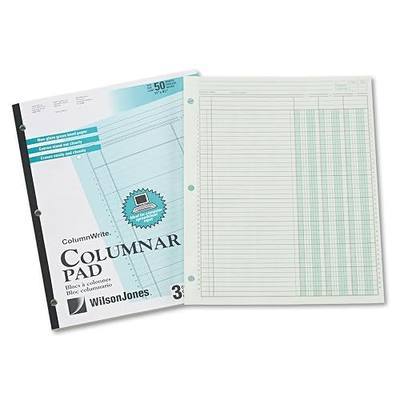 Wilson Jones Columnar Pad, ColumnWrite, 8-1/2" x 11", 3 Columns, 50 Sheets per Pad (WG7203A)