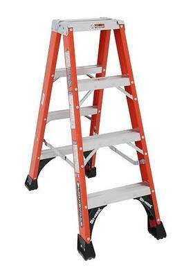 Louisville Ladder 4-Foot Fiberglass Twin Front Step Ladder, 375-Pound Load Capacity, Type IAA, FM1404HD