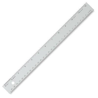 Alumicolor Aluminum Standard Straight Edge with Non-Slip Back 12 Inch, Silver