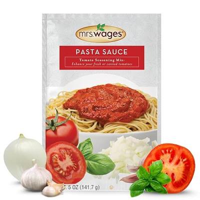 Mrs. Wages Pasta Sauce Canning Mix, Simple Homemade Sauce, 6, 5 oz packets | Easy spaghetti sauce mix with a bold, savory kick—just add tomatoes and beef for rich, homemade flavor ready any time