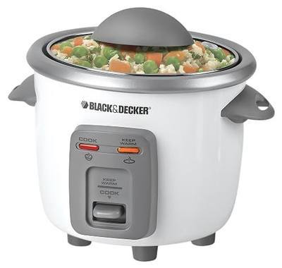 BLACK+DECKER RC3303 1.5-Cup Dry/3-Cup Cooked Compact Rice Cooker, White