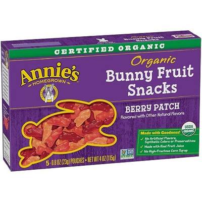 Annies Homegrown, Fruit Snacks Berry Patch Organic, 0.8 Ounce, 5 Count