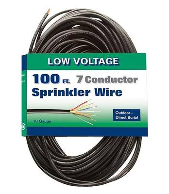Coleman Cable 09636-10-08 Solid 30-Volt Underground Sprinkler System Wire, 18-Gauge 7-Conductor 100-Feet