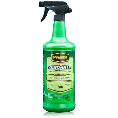 PYRANHA Zero-Bite All Natural Fly Spray - Ready to Use Water Based Repellent for Horses, Dogs, Cats, Ferrets, Caged Pets, Livestock | Repels Flies, Gnats, Mosquitoes, No-See-UMS