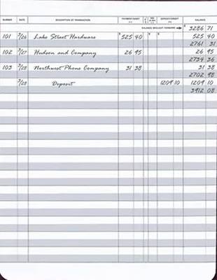 EGP Check Registers for Deskbook Checks, Size: 6 3/8 x 8 1/4, 5 registers