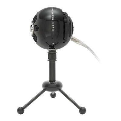Blue Snowball USB Microphone for PC, Mac, Gaming, Recording, Streaming, Podcasting, Condenser Mic with Cardioid and Omnidirectional Pickup Patterns, Stylish Retro Design – Black