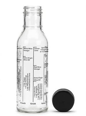 Kolder Salad Dressing Mixer Bottle with 8 Classic Light Recipes, Glass, 13-Ounce Capacity