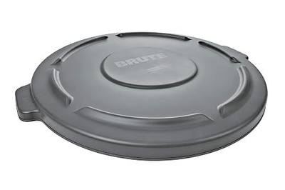 Rubbermaid Commercial Products BRUTE Heavy-Duty Round Trash/Garbage Lid, 20-Gallon, Gray, Outdoor Waste Container for Home/Garage/Mall/Office/Stadium/Bathroom