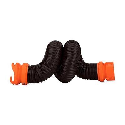 Camco RhinoFLEX RV 5ft Sewer Hose Extension Kit with Swivel Fitting - 39765, Black | Includes swivel bayonet and lug fittings, 23 mil polyolefin reinforced with steel wire, compresses to 24 in for storage