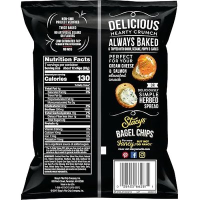 Stacy's Everything (Onion, Sesame, Poppy & Garlic) Flavored Bagel Chips, 7 Ounce (Pack of 12) | Blend of onion, sesame, poppy & garlic flavors