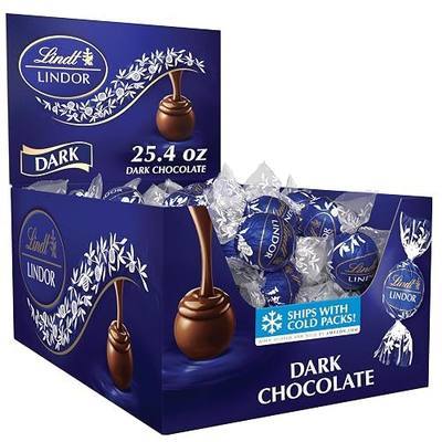 Lindt LINDOR Dark Chocolate Candy Truffles, 25.4 oz., 60 Count Box