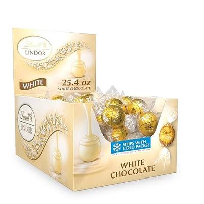 Lindt LINDOR White Chocolate Candy Truffles, 25.4 oz., 60 Count Box