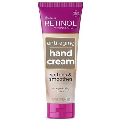 LIVAURA Retinol Hand Cream for Women - Anti-Aging Lotion for Dry Hands | Available for Men & Women; Vitamin-enriched formula; Helps soften rough skin; Lightweight daily hydration; Non-greasy finish