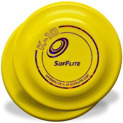 Hyperflite K-10 SofFlite Soft Dog Flying Disc, 2 Pack, Medium-Large | Ultra Soft, Competition Approved, 2 Pack | 8.75-inch, 150g | Medium & Large Dogs | Yellow