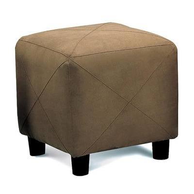 Coaster Home Furnishings Cube Shaped Ottoman, Mocha