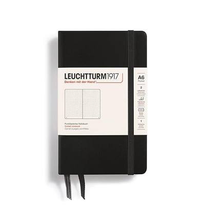 LEUCHTTURM1917 - Notebook Hardcover Pocket A6-187 Numbered Pages for Writing and Journaling (Black, Dotted)