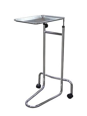 Drive Medical 13045 Mayo Instrument Stand, Double Post, Chrome | Mayo Instrument Stand Features Double Post Design for Stable Everyday Clinical Use, Chrome Finish and Style