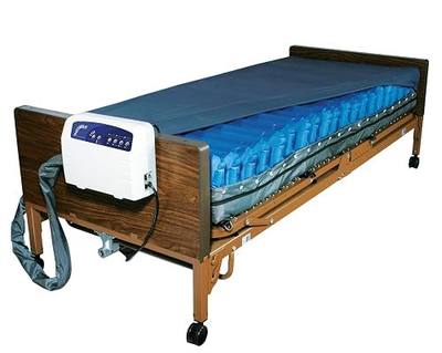 Drive Medical 14029 Med-Aire Low Air Loss Mattress System, Blue | Alternating Pressure Mattress Replacement System Helps Reduce Pressure Sores and Supports Skin Health for Bed-Bound Users