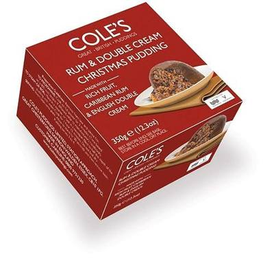 Cole's Rum & Double Cream Christmas Pudding 350g