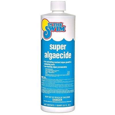 In The Swim Super Algaecide - 7.1% Chelated Copper - 1 Quart | For Above Ground or Inground Swimming Pools - Low Odor, Non-Foaming Preventative for Yellow/Mustard Algae in Swimming Pools