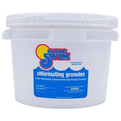 In The Swim Sodium Dichlor Chlorine Shock Granules - 25 Pounds | For Sanitizing Swimming Pools - Fast Dissolving, pH Balanced Sanitizer - 56% Available Chlorine, 99% Sodium-Dichlor