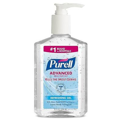 Purell Advanced Hand Sanitizer, Refreshing Gel, 8 fl oz Hand Sanitizer Counter Top Pump Bottles (Case of 12)