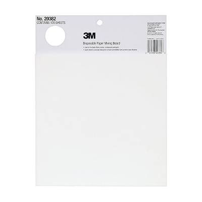3M Disposable Paper Mixing Board 20382, Non Porous, Solvent Resistant, Non Soak, Large Sheet, 10 in x 13 in, 100 Sheets/Board