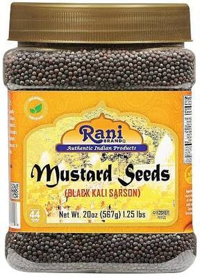 Rani Black Mustard Seeds Whole Spice (Kali Rai) 20oz (1.25lbs) 567g PET Jar ~ All Natural | Gluten Friendly | NON-GMO | Kosher | Vegan | Indian Origin