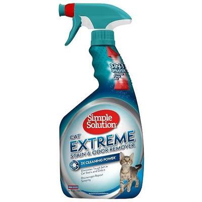 Simple Solution Extreme Cat Stain Remover, Cat Spray Odor Eliminator, 32oz | Pet Odor Eliminator, Carpet Stain Cleaner, Floor Cleaner, Urine Destroyer, Strong Odor, Cat Stain Remover, Home Cleaning