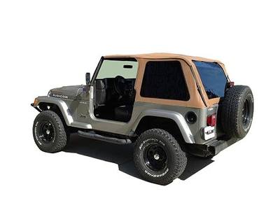 RAMPAGE PRODUCTS Rampage Frameless Trail Top | Vinyl, Spice Denim Color with Tinted Windows | 109517 | Fits 1997 - 2006 Jeep Wrangler TJ