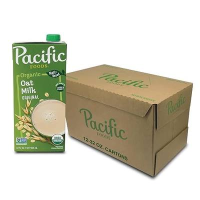 Pacific Foods Original Organic Oat Milk, Plant Based Milk, 32 oz Carton (12 Pack)