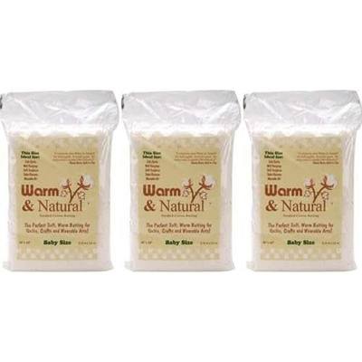 Warm Company Warm Company Warm and Natural Cotton Batting Crib Size 45 inch x 60 inch 2322 (3-Pack)