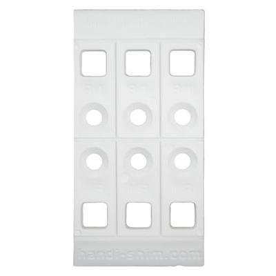 Plastic Shims for Leveling Cabinets, 1/8 Inch White, 100 Pack | Reusable Polypropylene Spacers, Snap-To-Size Scored, For Cabinets Doors Windows and Countertops