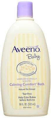 Aveeno Baby Calming Comfort Bath, Lavender & Vanilla, 18-Fluid Ounces Bottles (Pack of 3)