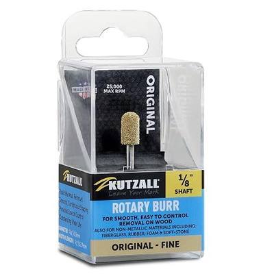Kutzall Original Ball Nose Rotary Burr, 1⁄8" Shaft, Fine - Wood Carving Bit for Dremel, Foredom, DeWalt, Milwaukee. Abrasive Tungsten Carbide, 1⁄4" (6.3mm) Dia. X 1⁄2" (12.7mm) Length, BN-14-EG
