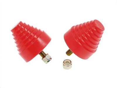 Prothane (19-1318) Universal Bump Stop 2-1/4X2-1/4 Cone w/Stp - Red