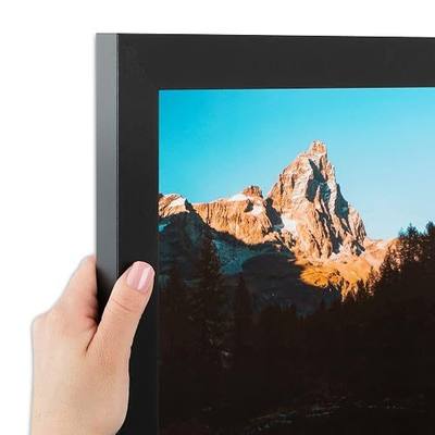 ArtToFrames 24x36 Poster Frame, 1.25" Black Custom Picture Frame for 24 x 36 Photos, Comes with Plexi Glass and Corrugated Backing, WOMFRBW26079-24x36