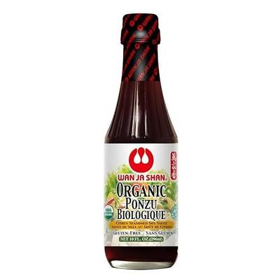Wan Ja Shan Oragnic Ponzu, Citrus Seasoned Soy Sauce & Dressing. USDA Certified Organic, Gluten Free, Kosher Certified, Handcarfted and Brewed in New York Great for Meat, Seafood, and Vegetables.10 oz (Pack of 1)