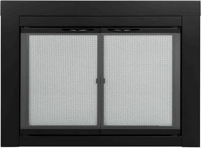 Pleasant Hearth AN-1010 Alpine Fireplace Glass Door, Black, Small